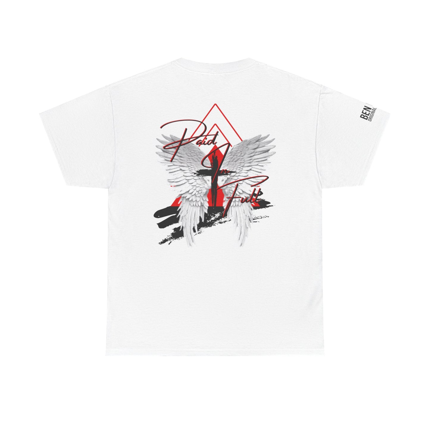 T-Shirt — 'Paid In Full' Cross & Wings Graphic Faith Tee