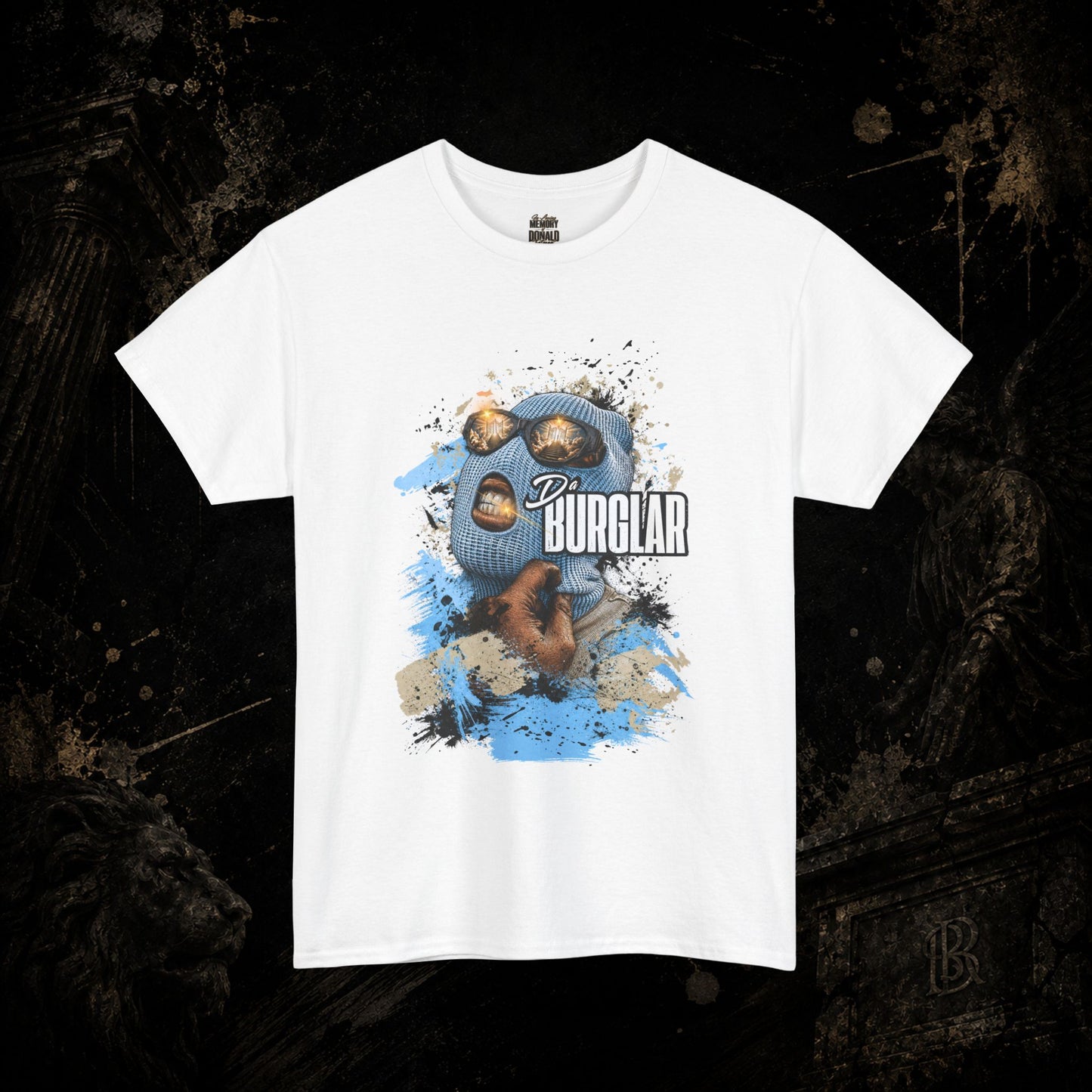 Burglar Ski Mask Graphic Tee - Retro Streetwear Shirt